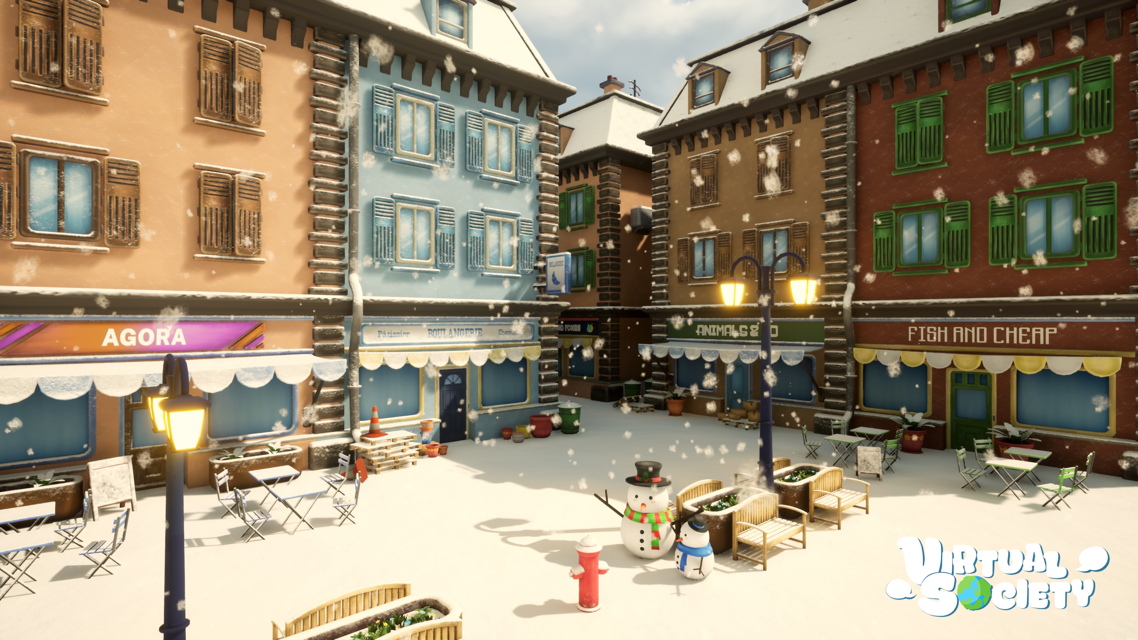 VirtualSociety interaction editor showing dialogue choices and object triggers.
