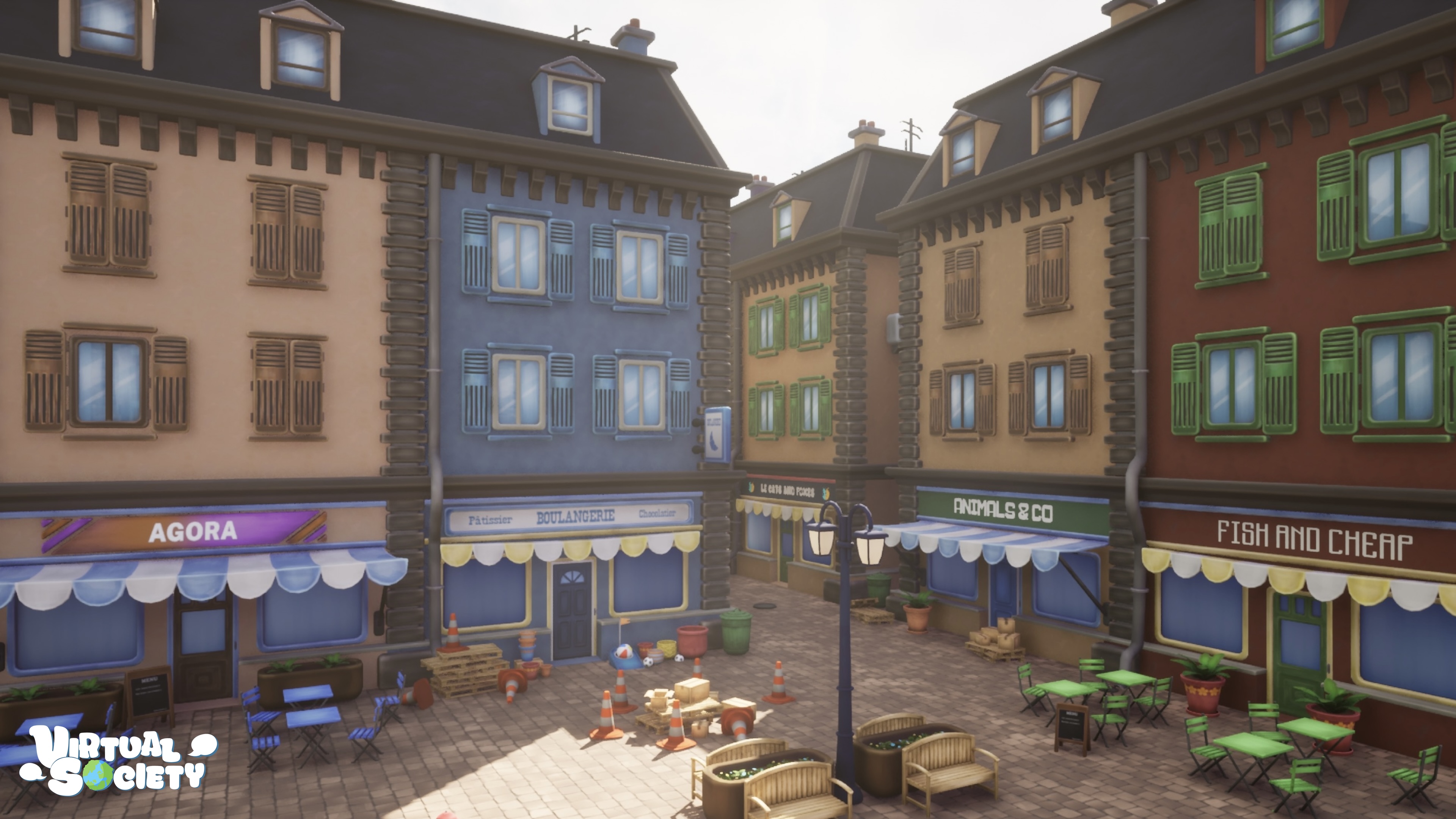 Object placement and decoration in VirtualSociety.
